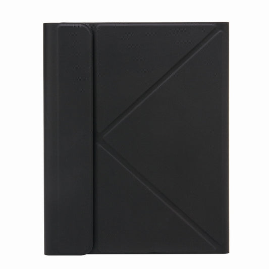 H-097S Monochrome Backlight Bluetooth Keyboard Leather Case with Rear Three-fold Holder For iPad 9.7 2018 & 2017(Black) by buy2fix