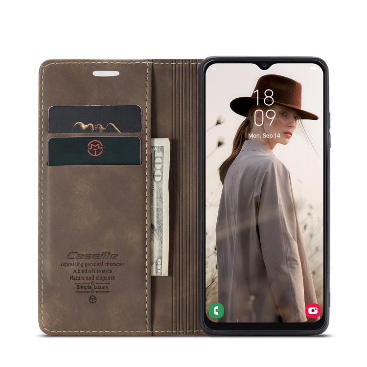 For Samsung Galaxy A13 4G/A13 5G/A04S/A04/M13 5G CaseMe 013 Multifunctional Horizontal Flip Leather Phone Case(Coffee) - Galaxy Phone Cases by CaseMe | Online Shopping UK | buy2fix