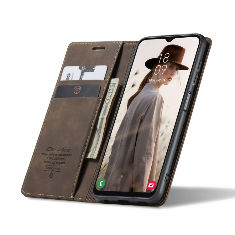 For Samsung Galaxy A13 4G/A13 5G/A04S/A04/M13 5G CaseMe 013 Multifunctional Horizontal Flip Leather Phone Case(Coffee) - Galaxy Phone Cases by CaseMe | Online Shopping UK | buy2fix