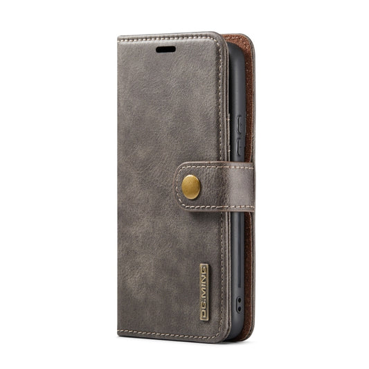 For Samsung Galaxy S22 5G DG.MING Crazy Horse Texture Detachable Magnetic Leather Phone Case(Grey) by DG.MING