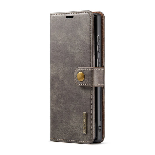 For Samsung Galaxy S22 Ultra 5G DG.MING Crazy Horse Texture Detachable Magnetic Leather Phone Case(Grey) by DG.MING