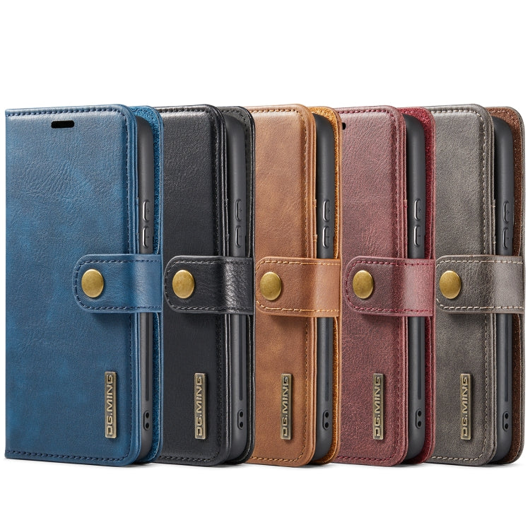 For Samsung Galaxy S22 Ultra 5G DG.MING Crazy Horse Texture Detachable Magnetic Leather Phone Case(Brown) by DG.MING
