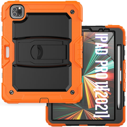 For iPad Pro 11 2022 / 2021 / 2020 / 2018 Silicone + PC Tablet Case with Holder(Orange) - iPad Pro 11 (2022/2021) Cases by buy2fix | Online Shopping UK | buy2fix