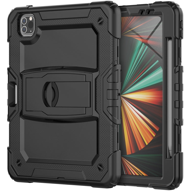 For iPad Pro 11 2022 / 2021 / 2020 / 2018 Silicone + PC Tablet Case with Holder(Black) - iPad Pro 11 (2022/2021) Cases by buy2fix | Online Shopping UK | buy2fix