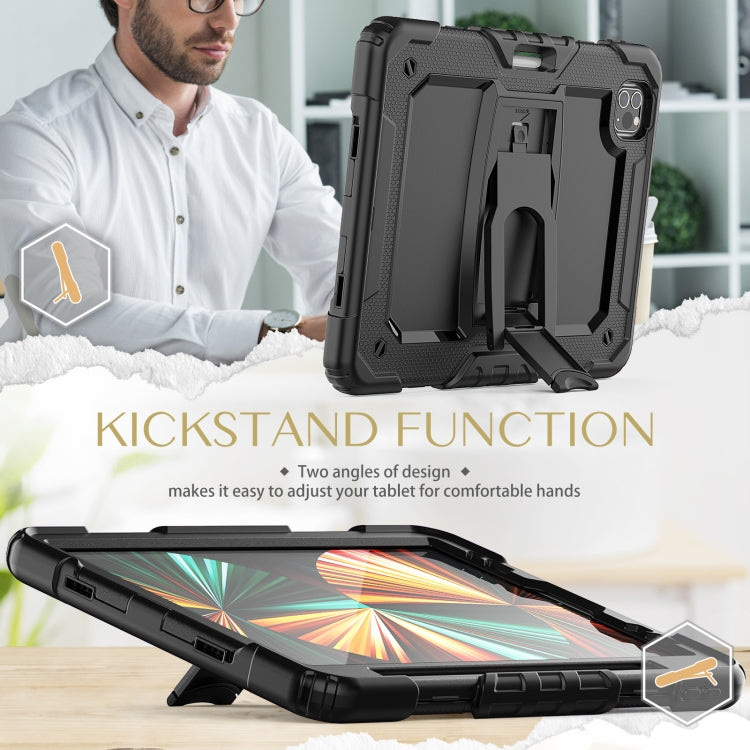 For iPad Pro 11 2022 / 2021 / 2020 / 2018 Silicone + PC Tablet Case with Holder(Black) - iPad Pro 11 (2022/2021) Cases by buy2fix | Online Shopping UK | buy2fix