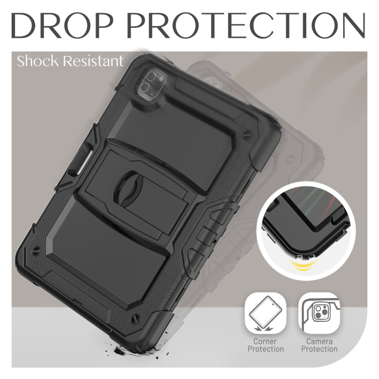 For iPad Pro 11 2022 / 2021 / 2020 / 2018 Silicone + PC Tablet Case with Holder(Black) - iPad Pro 11 (2022/2021) Cases by buy2fix | Online Shopping UK | buy2fix