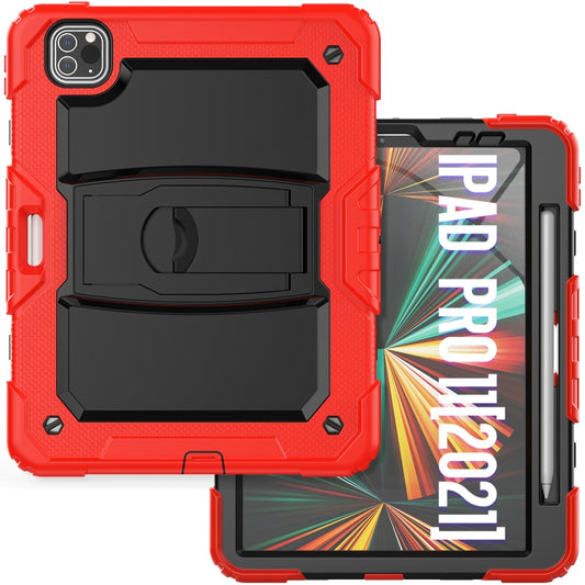 For iPad Pro 11 2022 / 2021 / 2020 / 2018 Silicone + PC Tablet Case with Holder(Red) - iPad Pro 11 (2022/2021) Cases by buy2fix | Online Shopping UK | buy2fix
