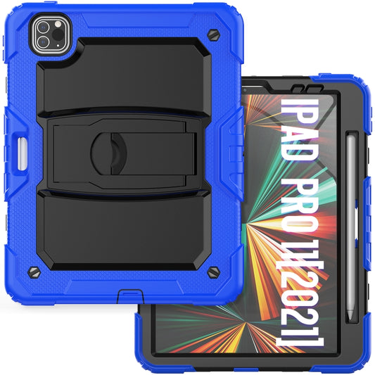 For iPad Pro 11 2022 / 2021 / 2020 / 2018 Silicone + PC Tablet Case with Holder(Dark Blue) - iPad Pro 11 (2022/2021) Cases by buy2fix | Online Shopping UK | buy2fix