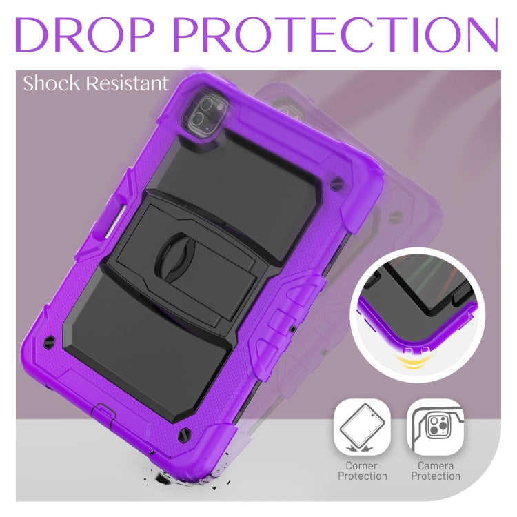 For iPad Pro 11 2022 / 2021 / 2020 / 2018 Silicone + PC Tablet Case with Holder(Purple) - iPad Pro 11 (2022/2021) Cases by buy2fix | Online Shopping UK | buy2fix