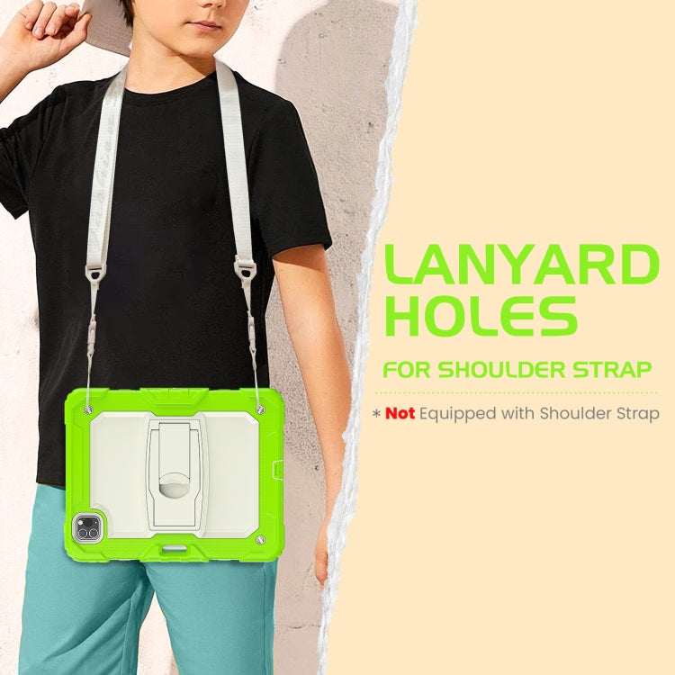 For iPad Pro 11 2022 / 2021 / 2020 / 2018 Silicone + PC Tablet Case with Holder(Yellow Green) - iPad Pro 11 (2022/2021) Cases by buy2fix | Online Shopping UK | buy2fix