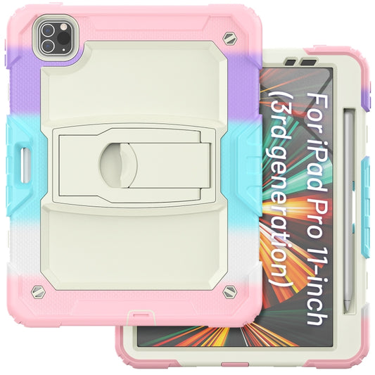 For iPad Pro 11 2022 / 2021 / 2020 / 2018 Silicone + PC Tablet Case with Holder(Camouflage Pink) - iPad Pro 11 (2022/2021) Cases by buy2fix | Online Shopping UK | buy2fix