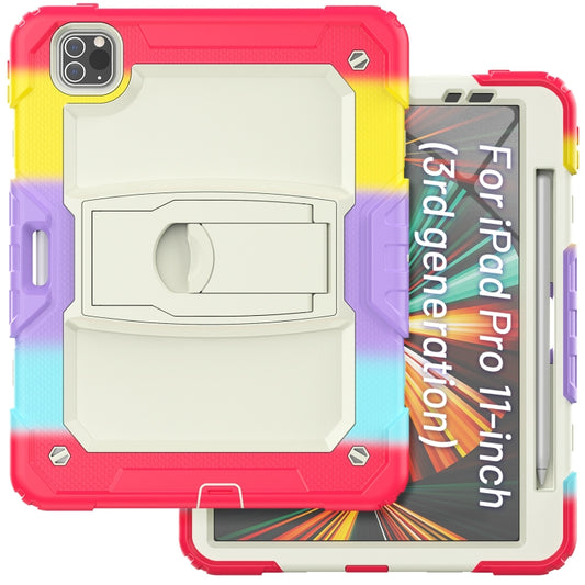 For iPad Pro 11 2022 / 2021 / 2020 / 2018 Silicone + PC Tablet Case with Holder(Camouflage Red) - iPad Pro 11 (2022/2021) Cases by buy2fix | Online Shopping UK | buy2fix