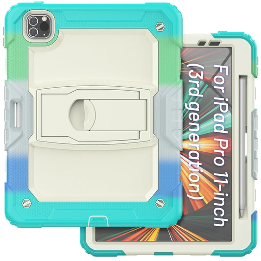 For iPad Pro 11 2022 / 2021 / 2020 / 2018 Silicone + PC Tablet Case with Holder(Camouflage Light Blue) - iPad Pro 11 (2022/2021) Cases by buy2fix | Online Shopping UK | buy2fix