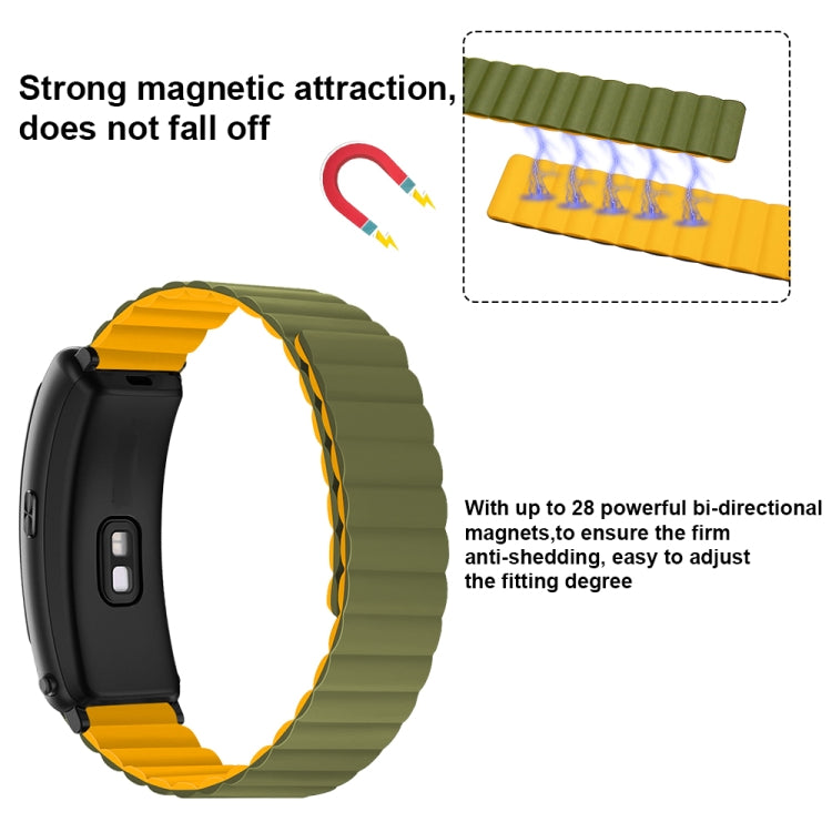 For Fitbit Charge 2 Silicone Magnetic Watch Band(Grey Orange) by buy2fix