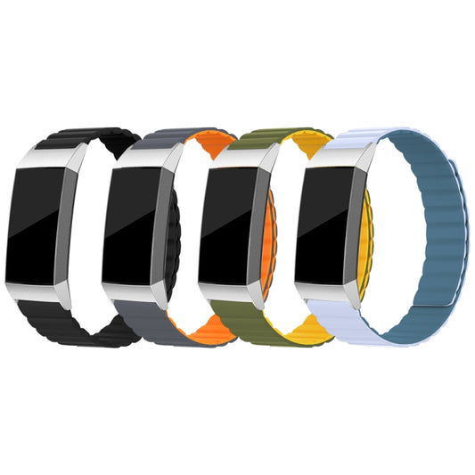 For Fitbit Charge 5 Silicone Magnetic Watch Band(Army Green) by buy2fix