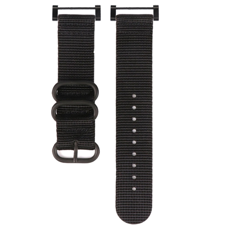 For Suunto CORE Three-ring Steel Buckle Nylon Watch Band(Black) - by buy2fix | Online Shopping UK | buy2fix