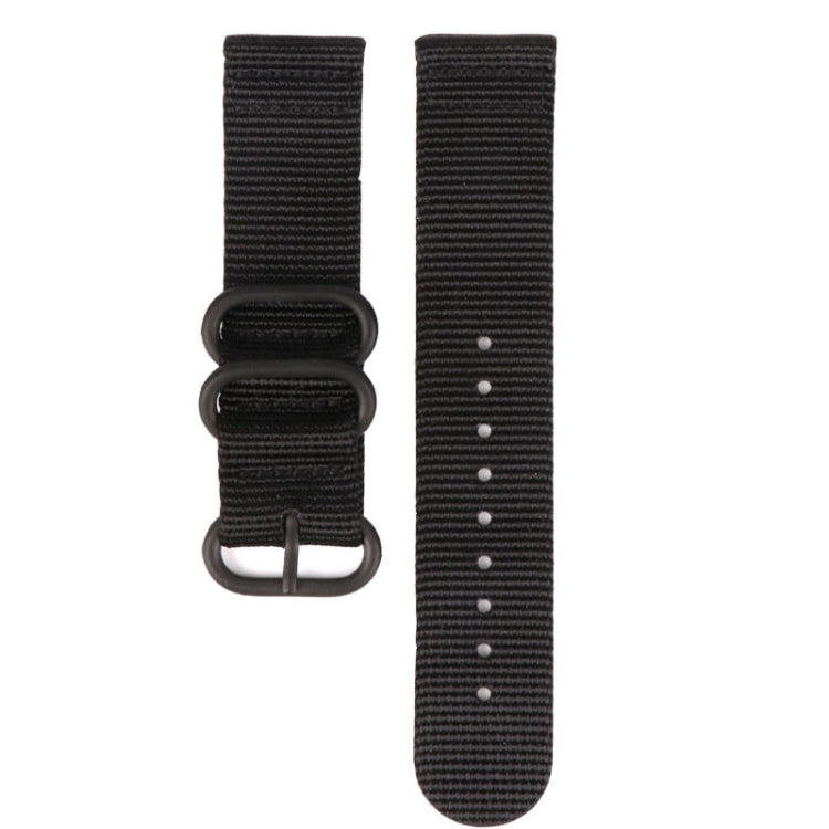 For Suunto 7 Three-ring Steel Buckle Nylon Watch Band(Black) - by buy2fix | Online Shopping UK | buy2fix