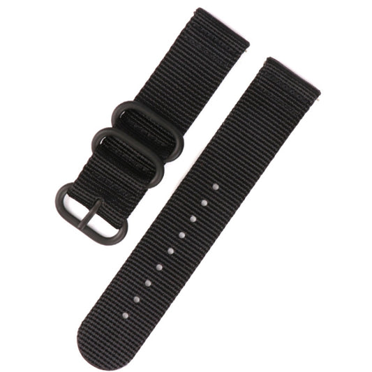 For Suunto 7 Three-ring Steel Buckle Nylon Watch Band(Black) by buy2fix