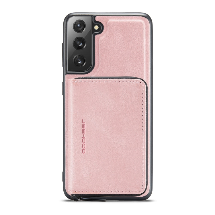 For Samsung Galaxy S22 5G JEEHOOD Magnetic Zipper Horizontal Flip Phone Leather Case(Pink) - Galaxy S22 5G Cases by JEEHOOD | Online Shopping UK | buy2fix