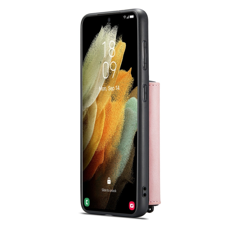 For Samsung Galaxy S22 5G JEEHOOD Magnetic Zipper Horizontal Flip Phone Leather Case(Pink) - Galaxy S22 5G Cases by JEEHOOD | Online Shopping UK | buy2fix