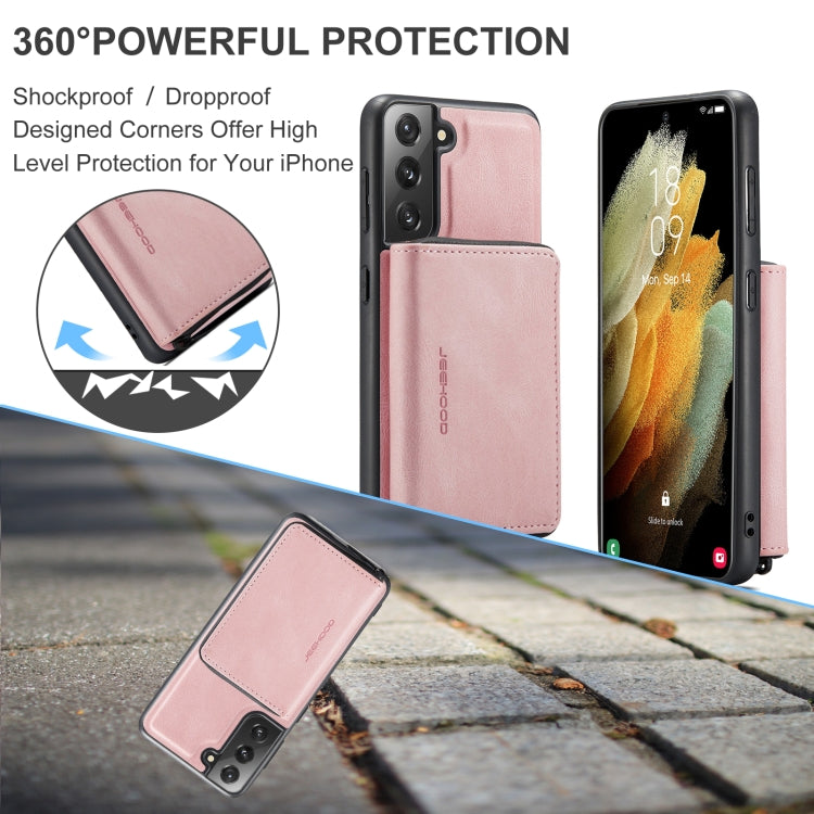 For Samsung Galaxy S22 5G JEEHOOD Magnetic Zipper Horizontal Flip Phone Leather Case(Pink) - Galaxy S22 5G Cases by JEEHOOD | Online Shopping UK | buy2fix