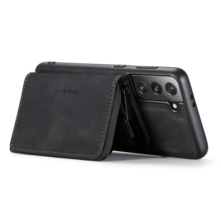 For Samsung Galaxy S22 5G JEEHOOD Magnetic Zipper Horizontal Flip Phone Leather Case(Black) - Galaxy S22 5G Cases by JEEHOOD | Online Shopping UK | buy2fix