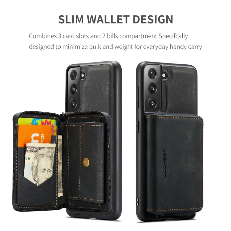 For Samsung Galaxy S22 5G JEEHOOD Magnetic Zipper Horizontal Flip Phone Leather Case(Black) - Galaxy S22 5G Cases by JEEHOOD | Online Shopping UK | buy2fix
