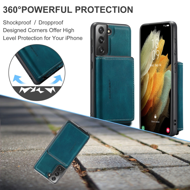 For Samsung Galaxy S22 5G JEEHOOD Magnetic Zipper Horizontal Flip Phone Leather Case(Blue) - Galaxy S22 5G Cases by JEEHOOD | Online Shopping UK | buy2fix
