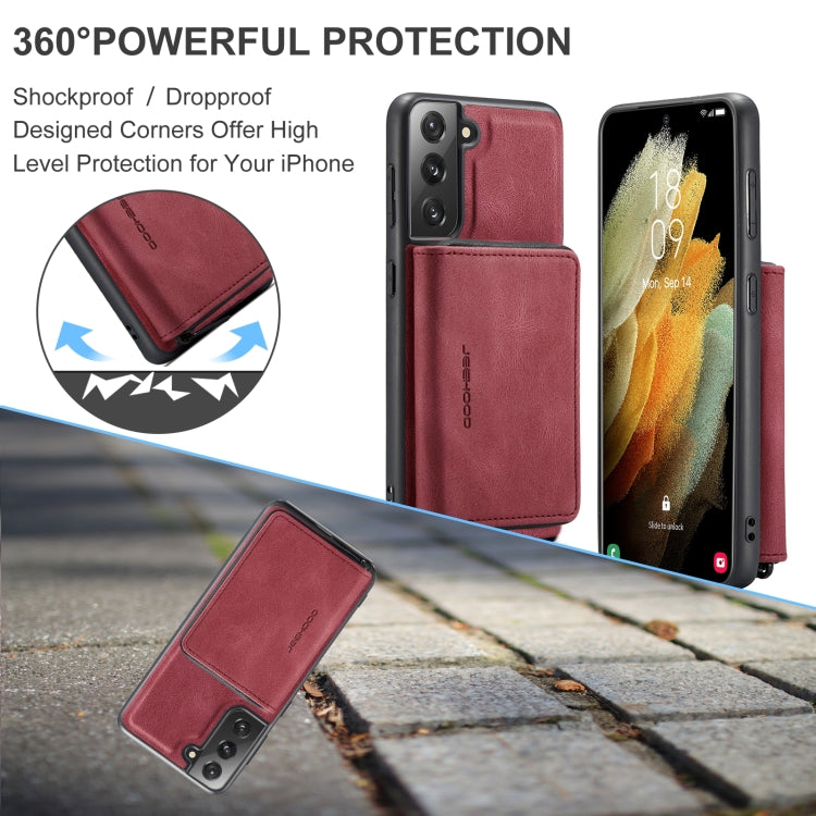 For Samsung Galaxy S22 5G JEEHOOD Magnetic Zipper Horizontal Flip Phone Leather Case(Red) - Galaxy S22 5G Cases by JEEHOOD | Online Shopping UK | buy2fix
