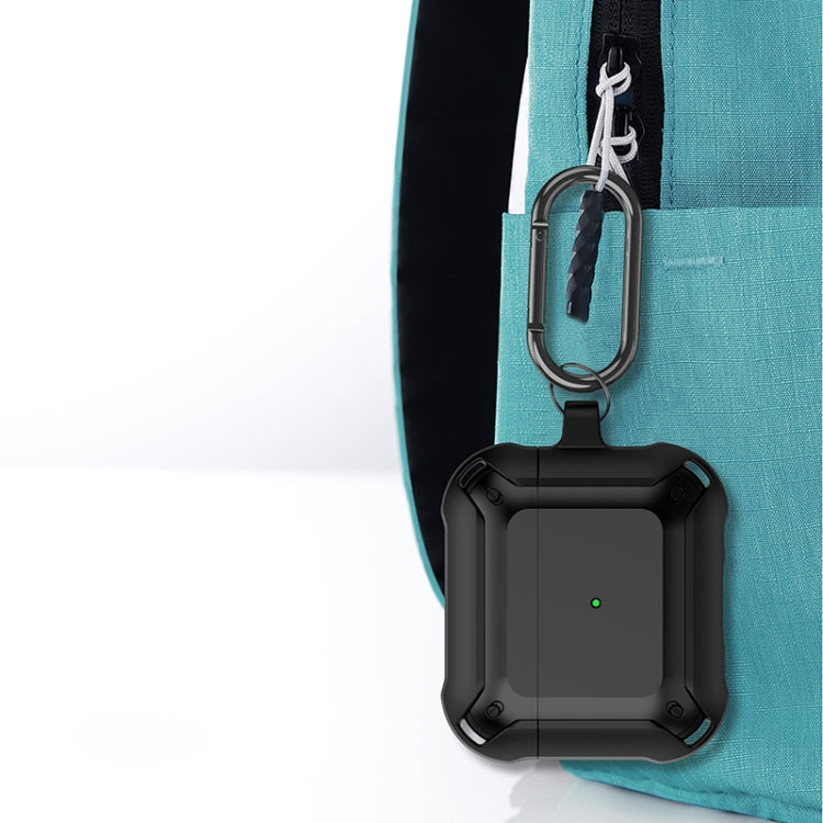 Armor Earphone Protective Case with Hook For AirPods 3(Black + Red) - For AirPods 3 by buy2fix | Online Shopping UK | buy2fix