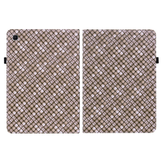 For Samsung Galaxy Tab S6 Lite Color Weave Smart Leather Tablet Case(Brown) by buy2fix