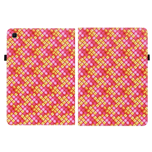For Samsung Galaxy Tab S6 Lite Color Weave Smart Leather Tablet Case(Rose Red) by buy2fix
