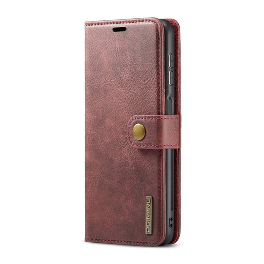For Samsung Galaxy A13 4G DG.MING Crazy Horse Texture Detachable Magnetic Leather Phone Case(Red) by DG.MING