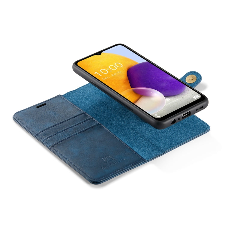 For Samsung Galaxy A13 4G DG.MING Crazy Horse Texture Detachable Magnetic Leather Phone Case(Blue) by DG.MING