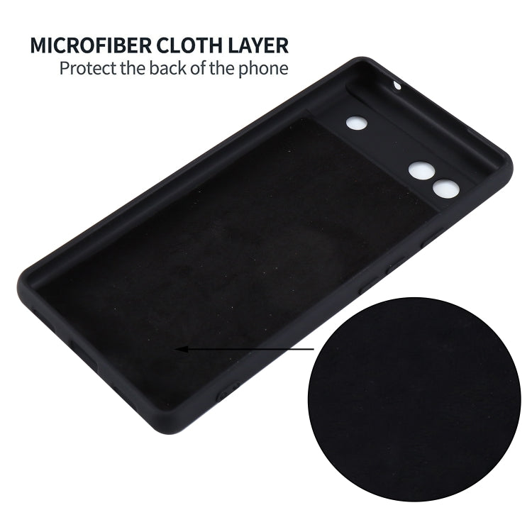For Google Pixel 6a Pure Color Liquid Silicone Phone Case(Black) - Google Cases by buy2fix | Online Shopping UK | buy2fix