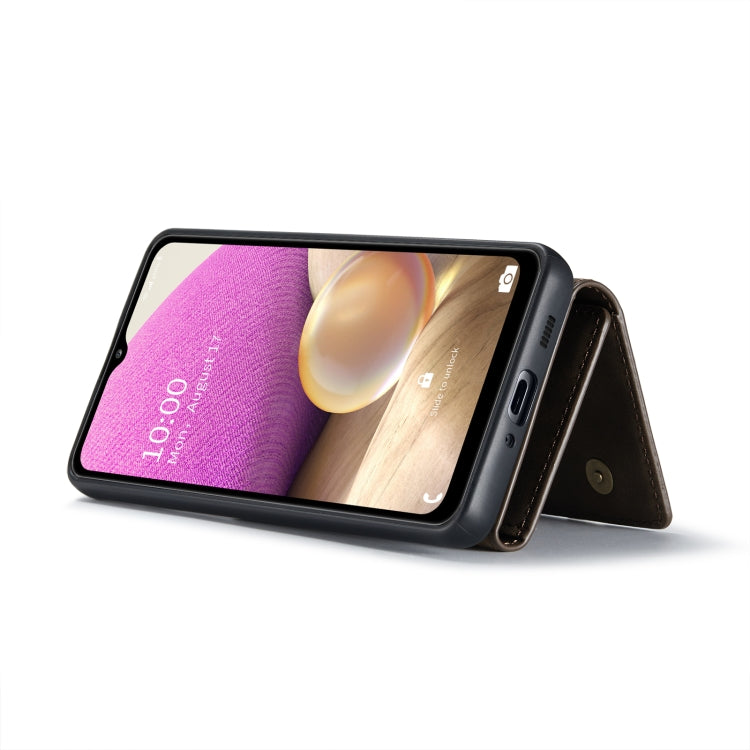 For Samsung Galaxy A33 5G DG.MING M1 Series 3-Fold Multi Card Wallet Phone Case(Coffee) - Galaxy Phone Cases by DG.MING | Online Shopping UK | buy2fix