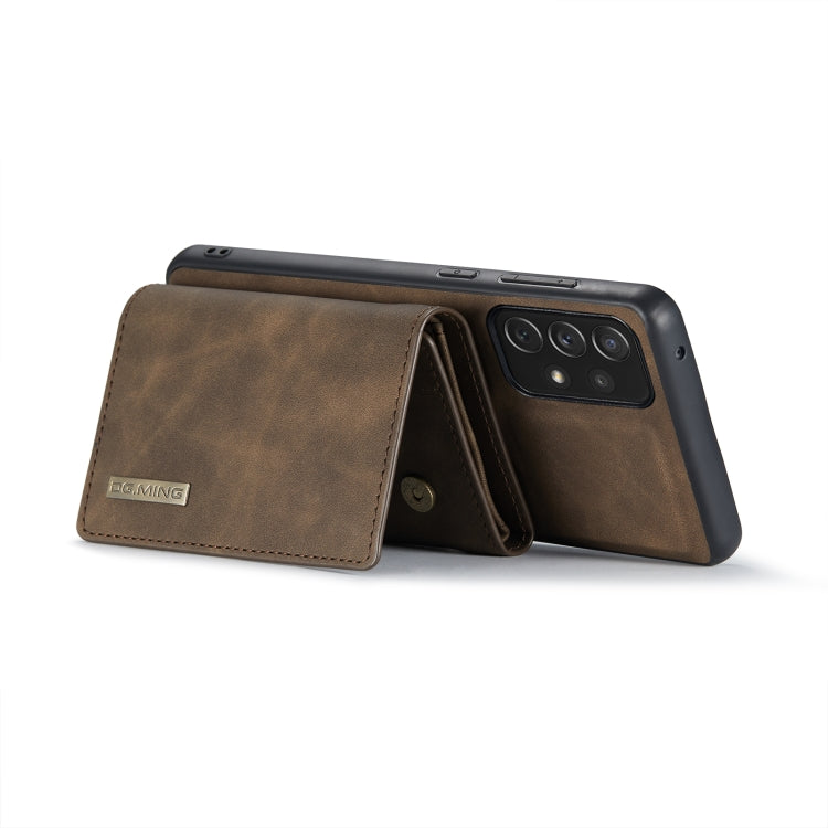 For Samsung Galaxy A33 5G DG.MING M1 Series 3-Fold Multi Card Wallet Phone Case(Coffee) - Galaxy Phone Cases by DG.MING | Online Shopping UK | buy2fix
