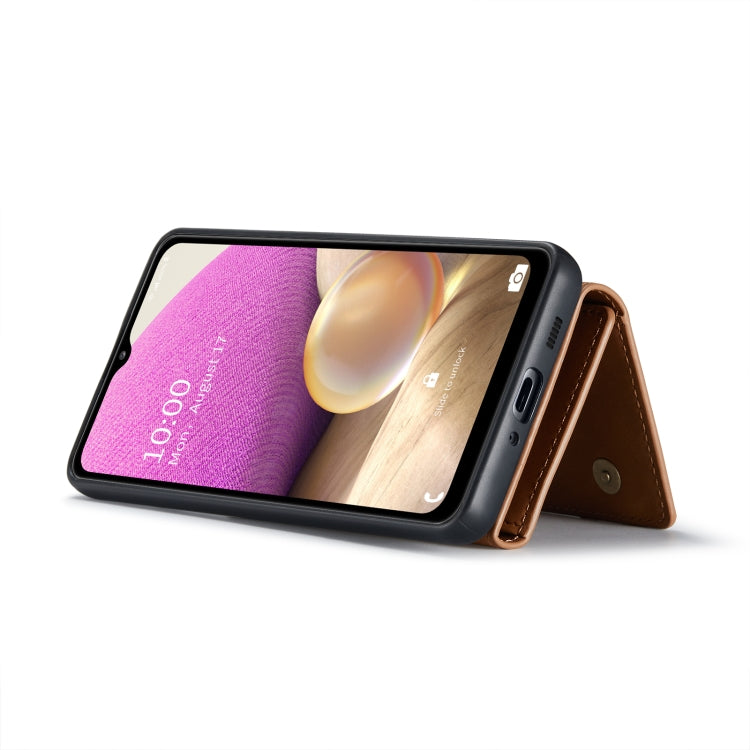 For Samsung Galaxy A33 5G DG.MING M1 Series 3-Fold Multi Card Wallet Phone Case(Brown) by DG.MING