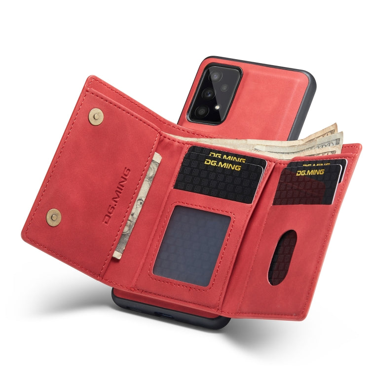 For Samsung Galaxy A53 5G DG.MING M1 Series 3-Fold Multi Card Wallet Phone Case(Red) - Galaxy Phone Cases by DG.MING | Online Shopping UK | buy2fix