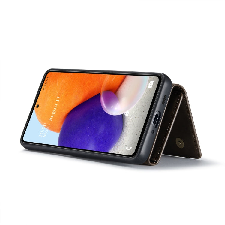 For Samsung Galaxy A73 5G DG.MING M1 Series 3-Fold Multi Card Wallet Phone Case(Coffee) - Galaxy Phone Cases by DG.MING | Online Shopping UK | buy2fix
