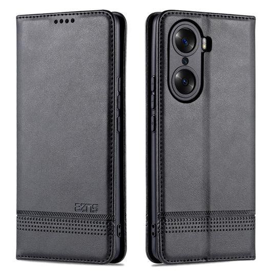For Honor 60 AZNS Magnetic Calf Texture Horizontal Flip Leather Phone Case(Black) - Honor Cases by AZNS | Online Shopping UK | buy2fix