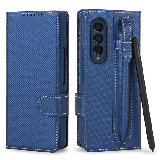 For Samsung Galaxy Z Fold3 5G 2 in 1 Split Folding Leather Phone Case(Twill Royal Blue) - Galaxy Phone Cases by buy2fix | Online Shopping UK | buy2fix
