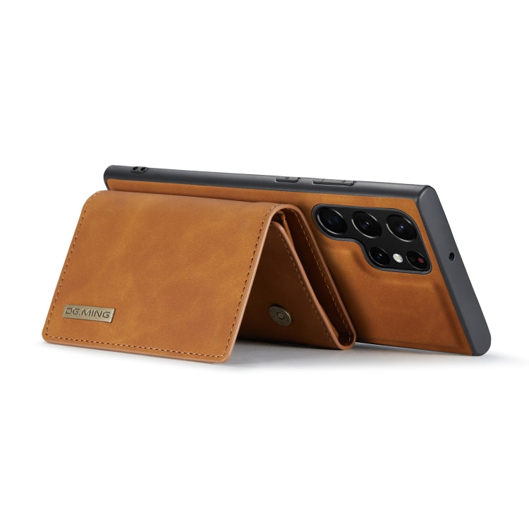 For Samsung Galaxy S22 Ultra 5G DG.MING M1 Series 3-Fold Multi Card Wallet Phone Case(Brown) by DG.MING