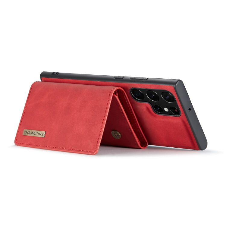 For Samsung Galaxy S22 Ultra 5G DG.MING M1 Series 3-Fold Multi Card Wallet Phone Case(Red) by DG.MING