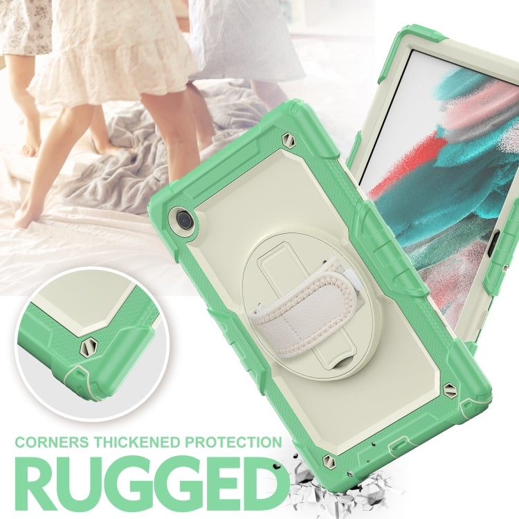 For Samsung Galaxy Tab A8 10.5 2021 X200 / X205 Silicone + PC Tablet Case(Beige + Light Green) - Other Galaxy Tab PC by buy2fix | Online Shopping UK | buy2fix