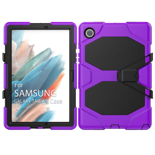 For Samsung Galaxy Tab A8 10.5 2021 X200 / X205 Colorful Silicon + PC Tablet Case(Purple) - Other Galaxy Tab PC by buy2fix | Online Shopping UK | buy2fix
