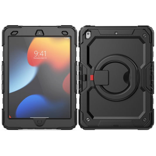 For iPad 10.2 2021 / 2020 / 2019 Silicone + PC Tablet Case with Shoulder Strap(Black) - iPad 10.2 Cases by buy2fix | Online Shopping UK | buy2fix