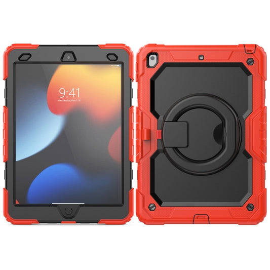 For iPad 10.2 2021 / 2020 / 2019 Silicone + PC Tablet Case with Shoulder Strap(Red+Black) - iPad 10.2 Cases by buy2fix | Online Shopping UK | buy2fix