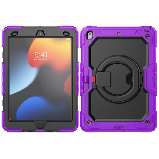For iPad 10.2 2021 / 2020 / 2019 Silicone + PC Tablet Case with Shoulder Strap(Purple+Black) - iPad 10.2 Cases by buy2fix | Online Shopping UK | buy2fix