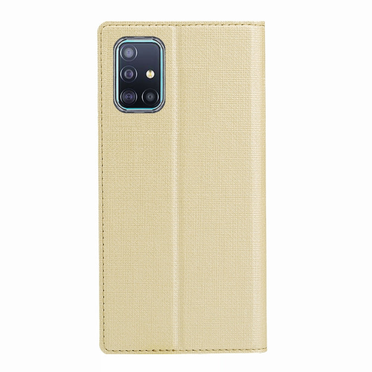 For Galaxy A71 ViLi Magnet Horizontal Flip Shockproof TPU + PU Leather Protective Case Card Slot & Holder(Champaign Gold) - Galaxy Phone Cases by ViLi | Online Shopping UK | buy2fix